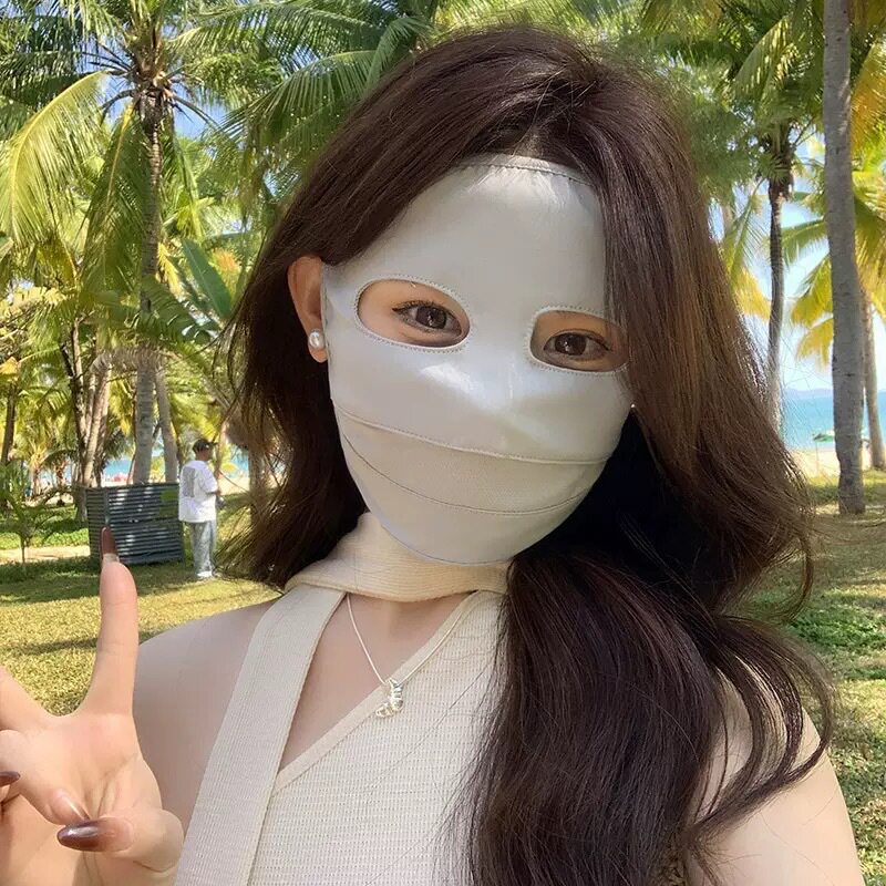 夏季防晒口罩女款遮阳全脸冰丝防紫外线脸基尼舒适透气熊猫眼面罩