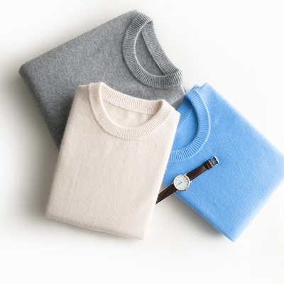 秋冬新款圆领套头针织羊毛打底衫