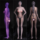 大码 全包开档伪娘女装 大佬内衣性感ts男娘连体衣透明包头连体丝袜