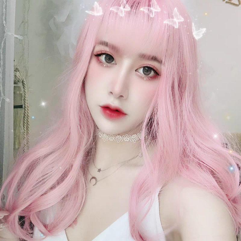 大波浪伪娘cos假发男扮女装大佬用品cd变装空气刘海长卷发假发套