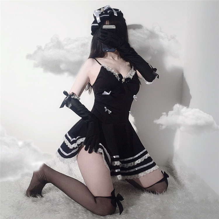 可爱公主吊带裙伪娘衣服男女装大佬性感夜店cd变装蕾丝边女仆制服
