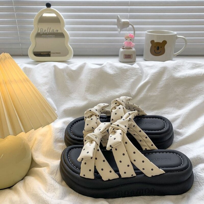 品牌真皮厚底凉拖鞋女夏外穿2026新款软底防滑配裙子沙滩一字拖鞋