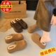 品牌厚底增高勃肯鞋 保暖棉鞋 加绒包头半拖女秋冬季 2025外穿棉拖鞋