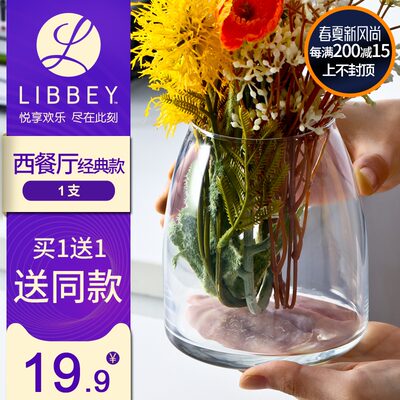 方形落地玻璃花瓶大号特大透明富贵竹插花百合花水养客厅现代简约 华胜玻璃花瓶 淘优券