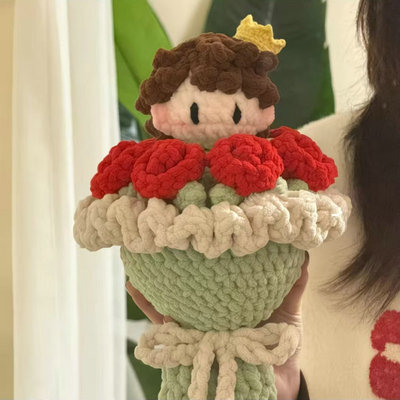 小王子玫瑰毛线钩织手捧花材料包