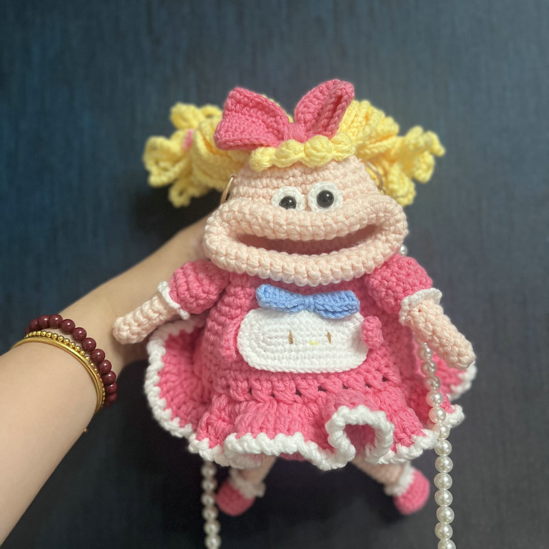 成品乌龟青蛙卡通大嘴妹毛线手工