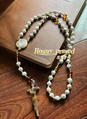 天然石玫瑰经念珠小众设计感爆款配饰