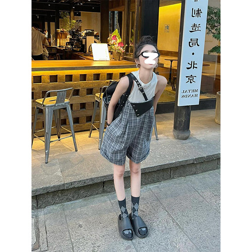 夏季不规则宽松抹胸连体阔腿裤女