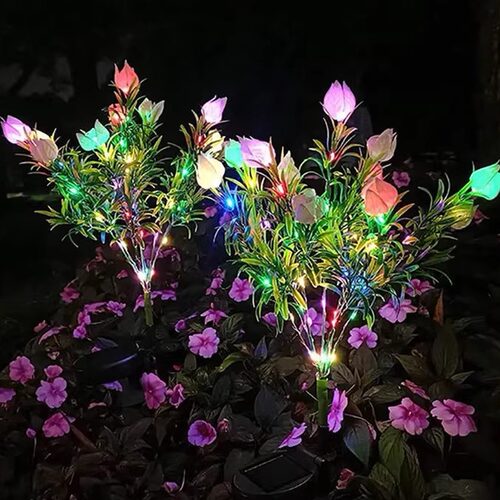 太阳能栀子花灯仿真花灯庭院花园