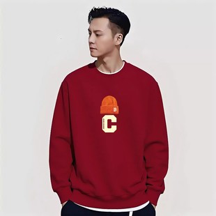 香港潮牌陈伟霆2025圆领卫衣男士秋冬季潮牌重磅男士加绒上衣