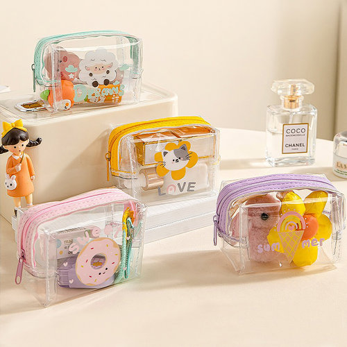 透明防水立体拉链袋钥匙收纳袋零钱包卡片袋银行卡收纳包小便携式