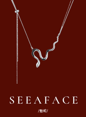 蛇形叠戴双层毛衣项链女小众设计