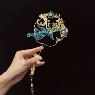 团扇新娘成品婚礼中式 小扇子结婚晨袍秀禾婚扇手工高级迷你喜扇