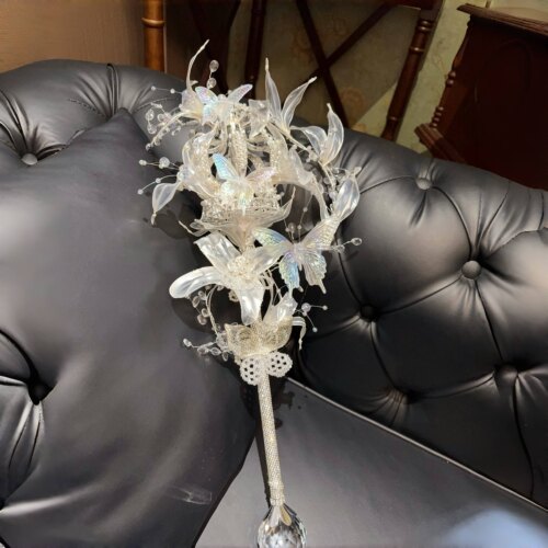 权杖手捧花婚礼新娘结婚新婚高级diy重工材料婚纱成品公主水晶