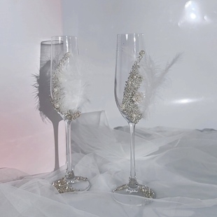 婚礼新人敬酒杯结婚一对diy材料包礼盒订婚创意自制小众高级感