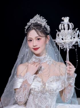 手捧花权杖结婚新娘婚礼高级感