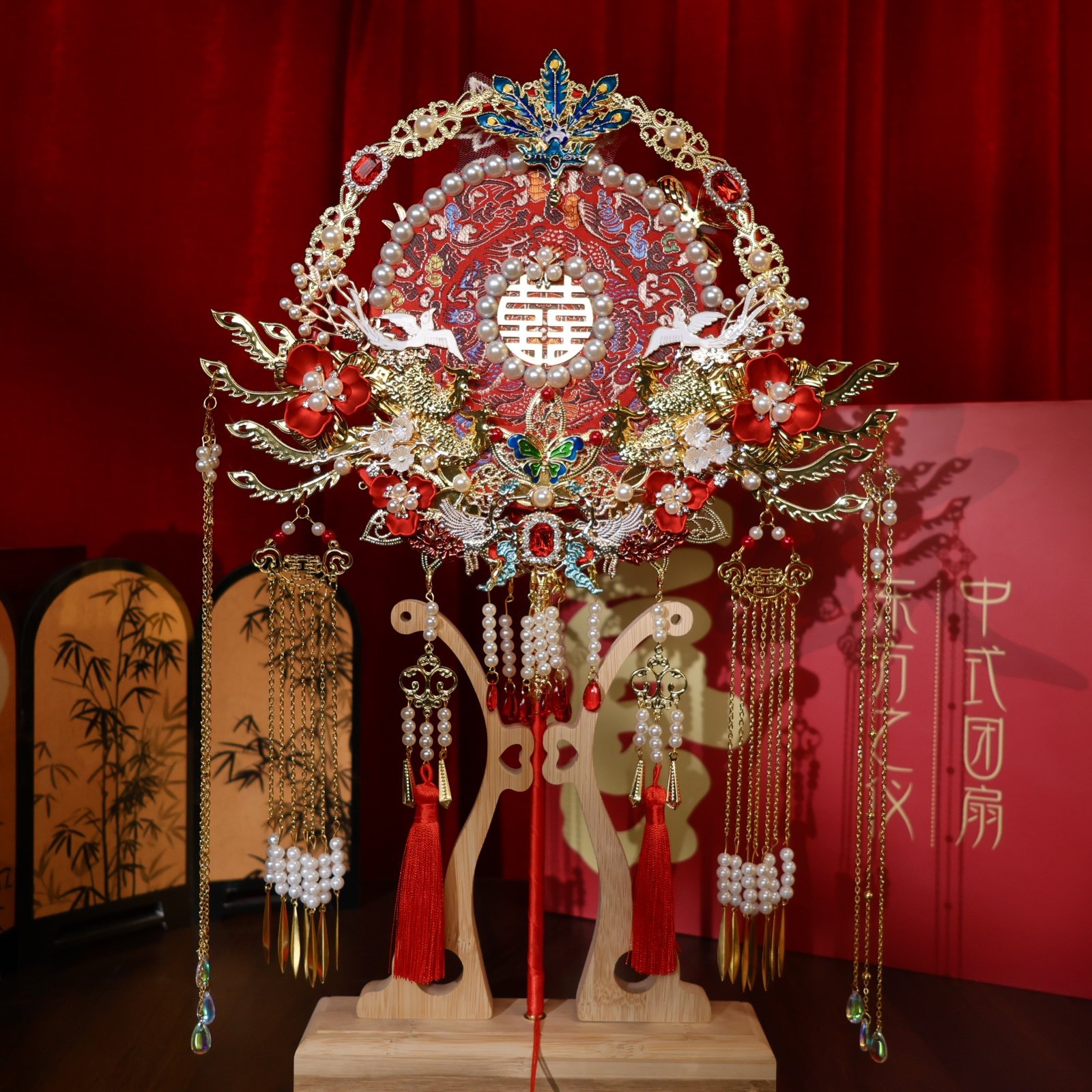 团扇新娘结婚材料diy手工刺绣秀禾双面成品高级喜扇婚礼婚嫁扇子,家居饰品,工艺扇/团扇/喜扇/折扇,淘宝优惠券,粉丝福利购,淘宝优惠卷