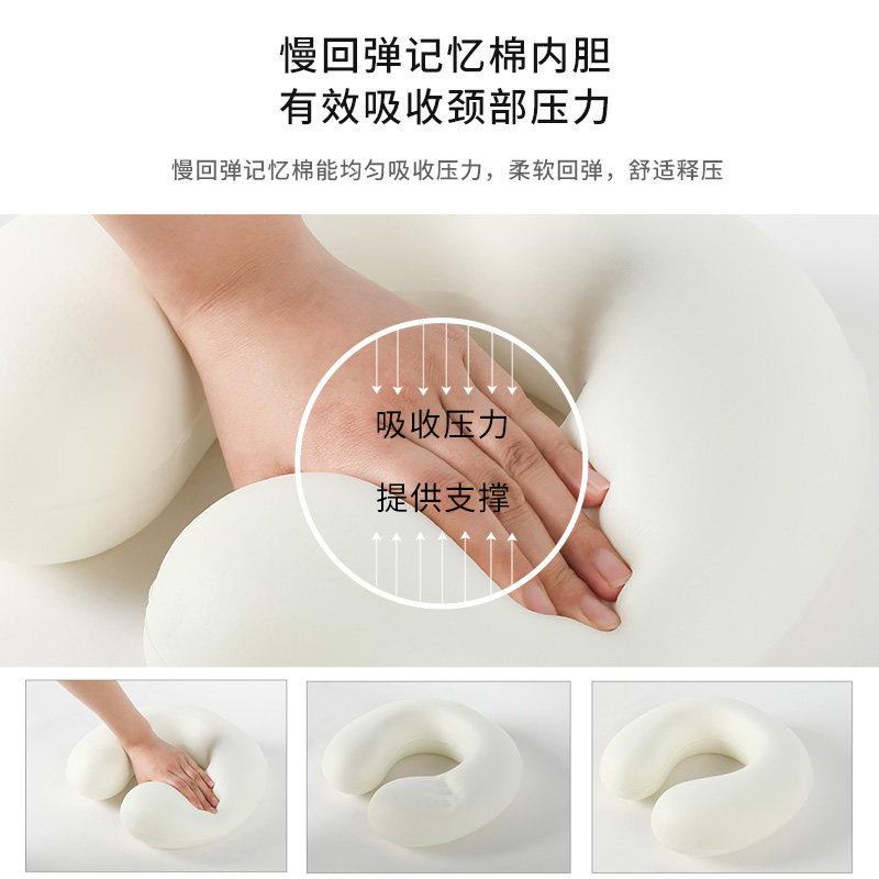 메모리폼 U자형 베개 여행용 휴대용 수면유체 장거리 비행 고속철도 자동차 경추베개 목베개
