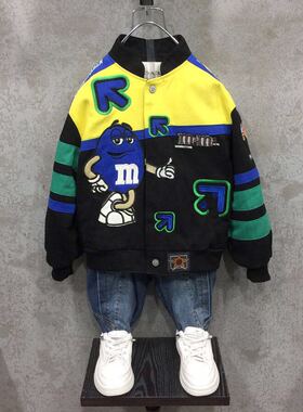 杜戴克新款男女童装欧美潮牌嘻哈街舞街头机车服个性小孩夹克