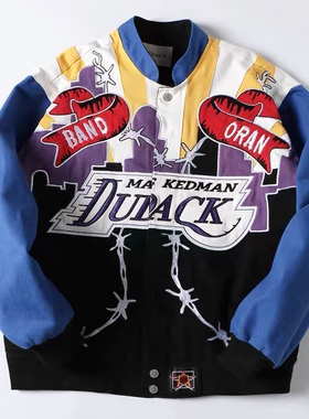 秋冬男士夹克外套工装宽松纯棉拉链长袖立领外穿潮牌休闲