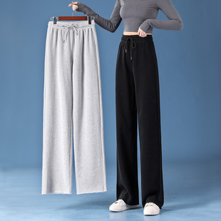 宽松直筒薄款 子拖地运动裤 春季 学生休闲裤 灰色阔腿裤 长裤 女春秋裤