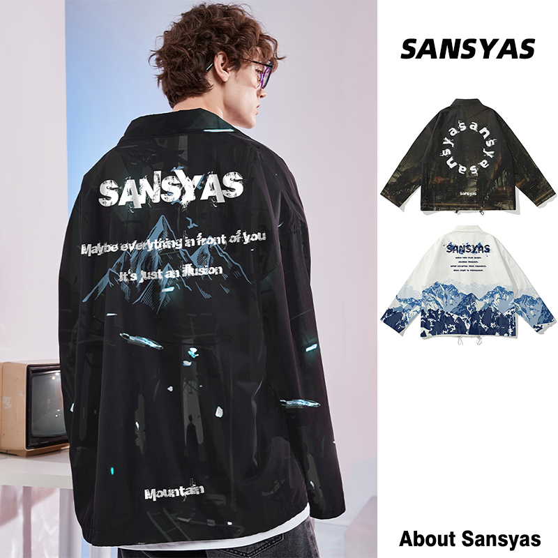 木村三社宽松雪山印花夹克