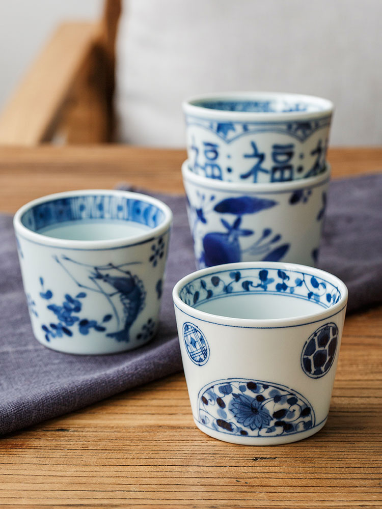 Pottery Fun House Lan Rintang Japanese tea cup Ceramic tea cup Kung Fu single cup Japanese imported matcha cup Small cup