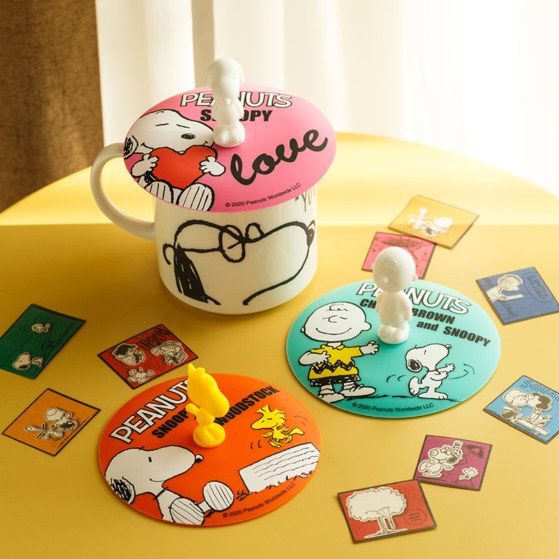 可爱卡通史努比硅胶杯盖品质安全