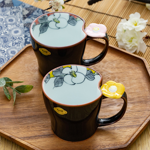有田烧马克杯 日本进口陶瓷杯子手绘釉下彩办公室家用水杯咖啡杯