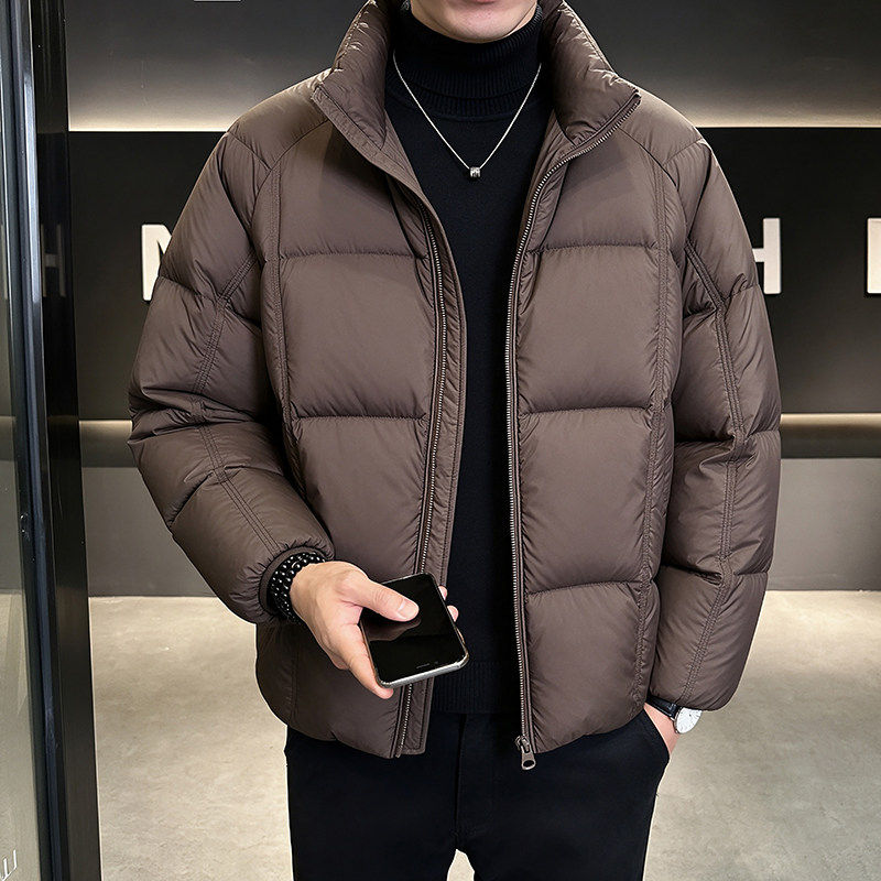 2026冬装新款男士轻薄立领羽绒服简约百搭潮流面包服加厚保暖外套