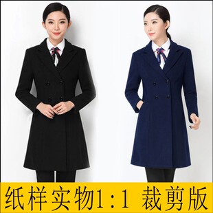 制衣手工缝纫排料裁剪版女士双排扣职业装呢子大衣纸样1比1牛皮纸