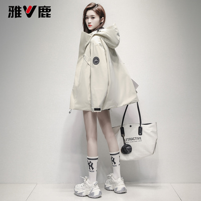 雅鹿时尚户外工装冲锋衣羽绒服