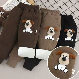 儿童加厚棉裤男童百搭宝宝裤子冬季新款保暖外穿三层加厚一条过冬