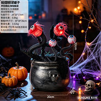 Halloween figurine: Electric swinging man-eating flower crucible, voice-controlled sensor eyeball jar, glowing main body, swinging sound effect thumbnail 2