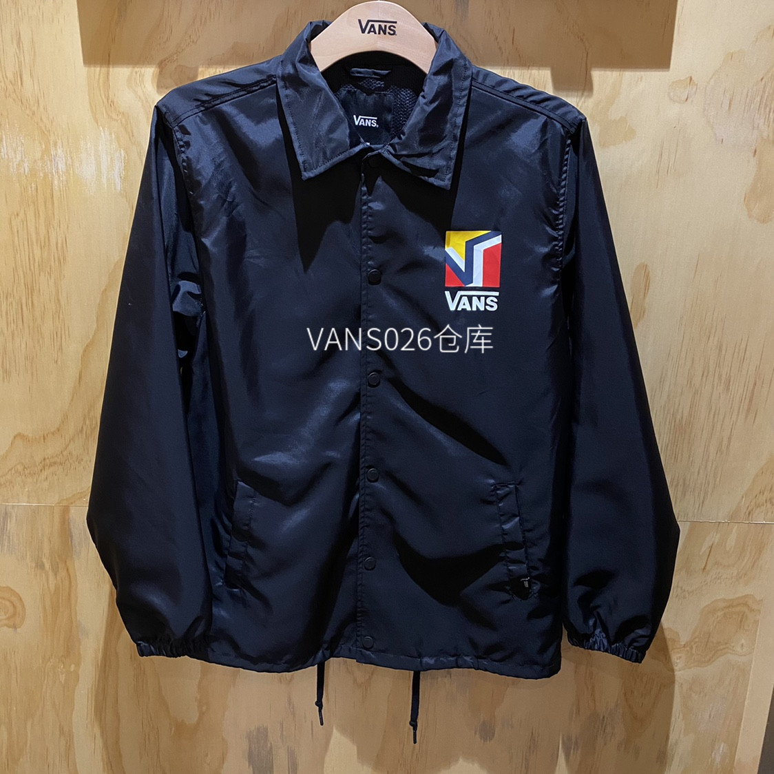vans范斯 男子新品运动休闲单排扣教练夹克外套 vn0a54j7blk