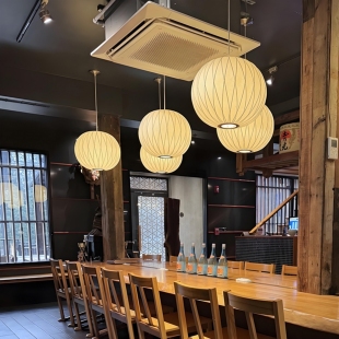 侘寂风设计师款 宋式 美学圆球蚕丝吊灯餐厅民宿餐饮店客厅禅意日式