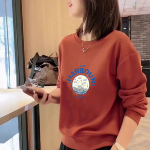 2025秋冬新款加绒加厚卫衣女宽松百搭显瘦保暖上衣ins潮外穿秋衣