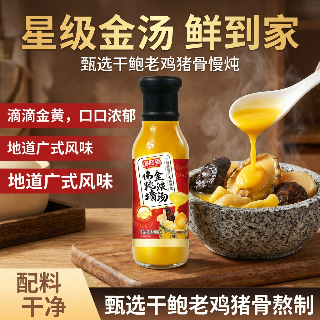 谭阿婆佛跳墙金浓汤250g*4瓶装正宗金汤官方佛跳墙汤底家用调味汁