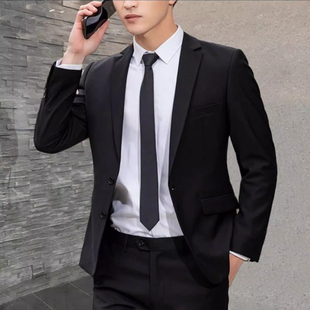 西服男士外套韩版修身商务正装职业装套装高级感休闲青年单西装男