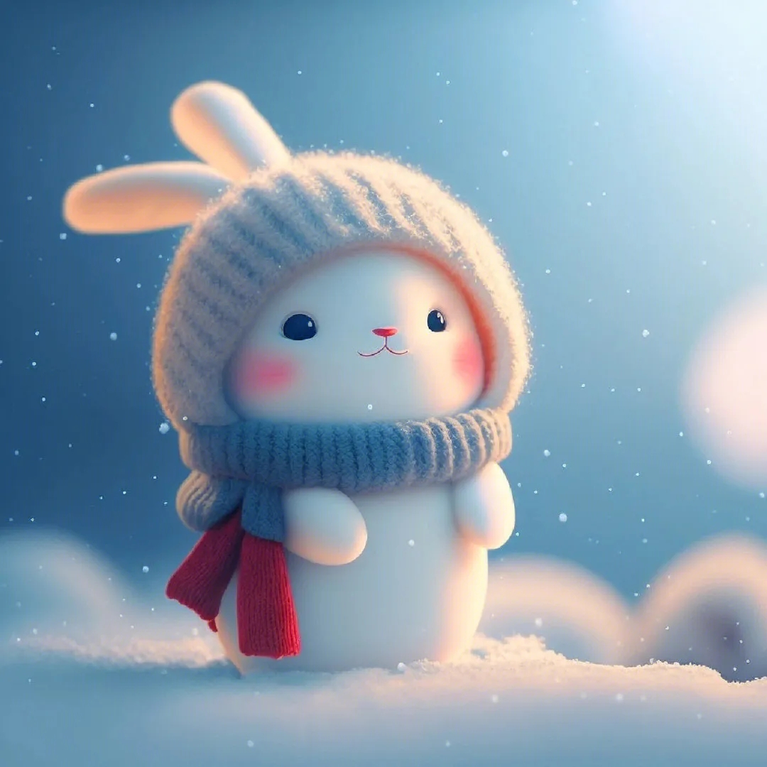 兔年头像壁纸高清可爱粉嫩耳朵自动秒发货