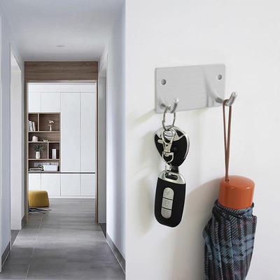 304不锈钢挂钩强力黏贴排钩承重厨房挂勾免打孔黏鈎双钩