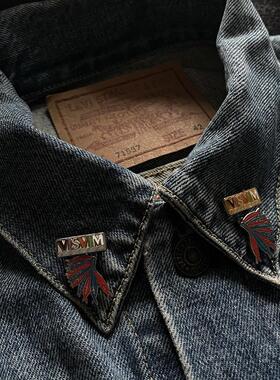 日潮胸针VISVIM蝌蚪同款字母徽章