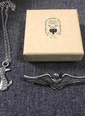 吊坠原创设计老鹰胸针海锚坠项链