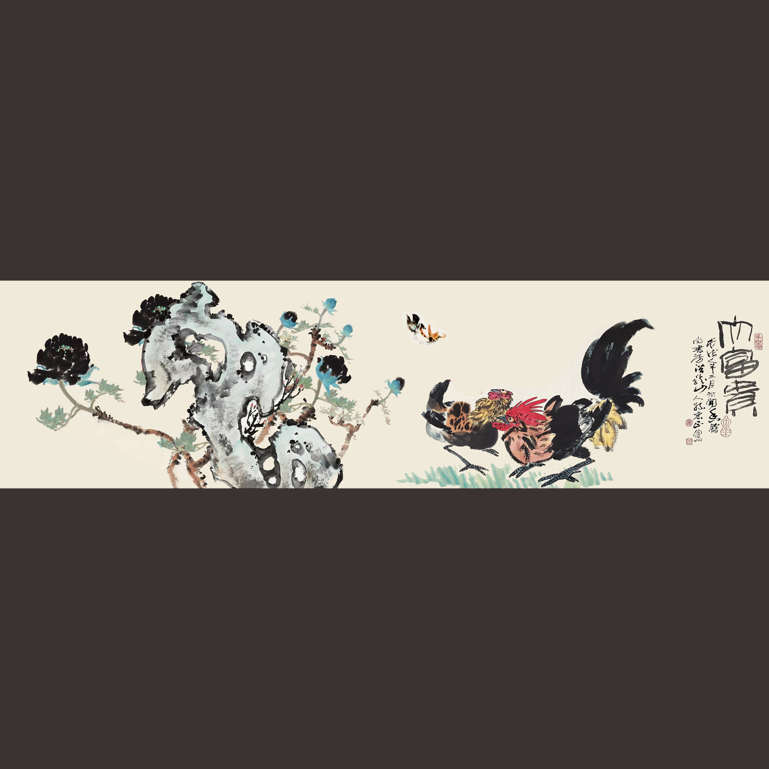 国画牡丹朵莲精舍保真迹客厅卧室