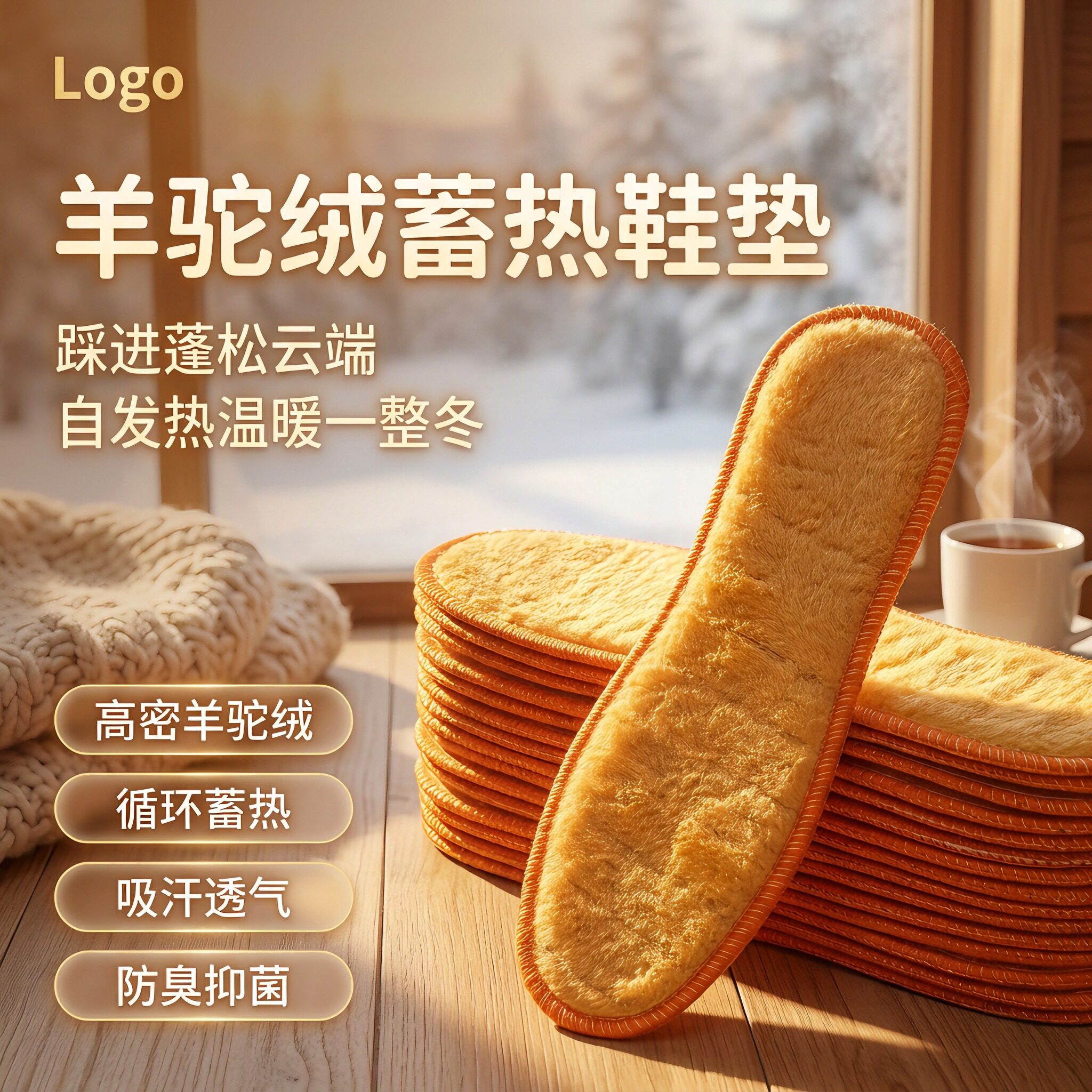 秋冬季保暖棉绒皮毛一体加厚鞋垫图片