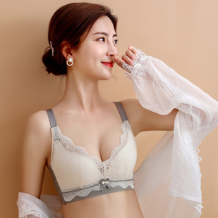 性感蕾丝无痕无钢圈内衣女上托聚拢收副乳调整型文胸套装 新品