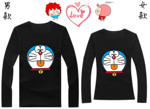 韩版 上衣打底衫 大码 情侣t恤女宽松长袖 叮.当猫 百搭新款 2020春秋装