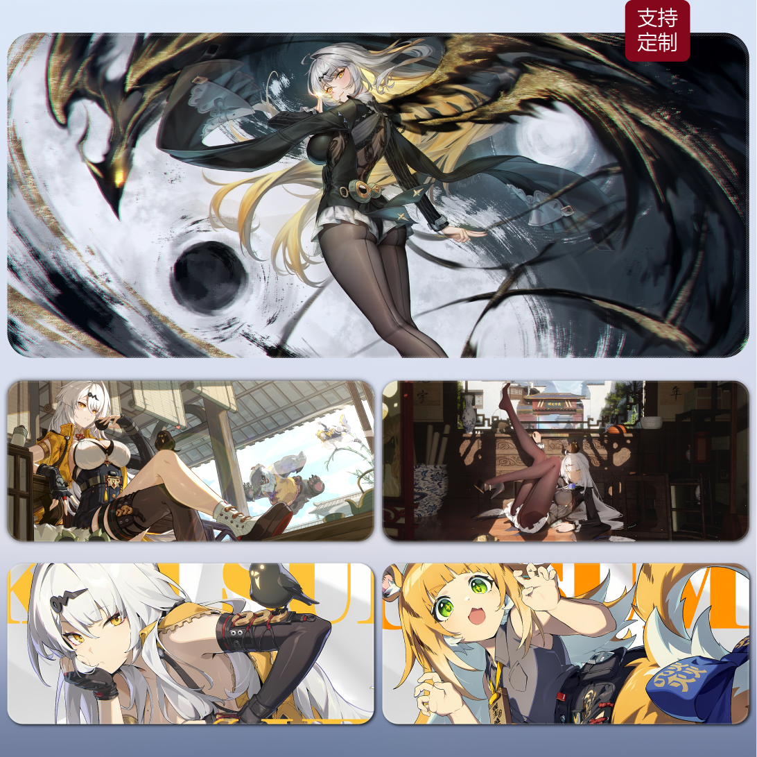 绝区零仪玄橘福福鼠标垫二次元美少女超大游戏桌垫电脑键盘垫定制