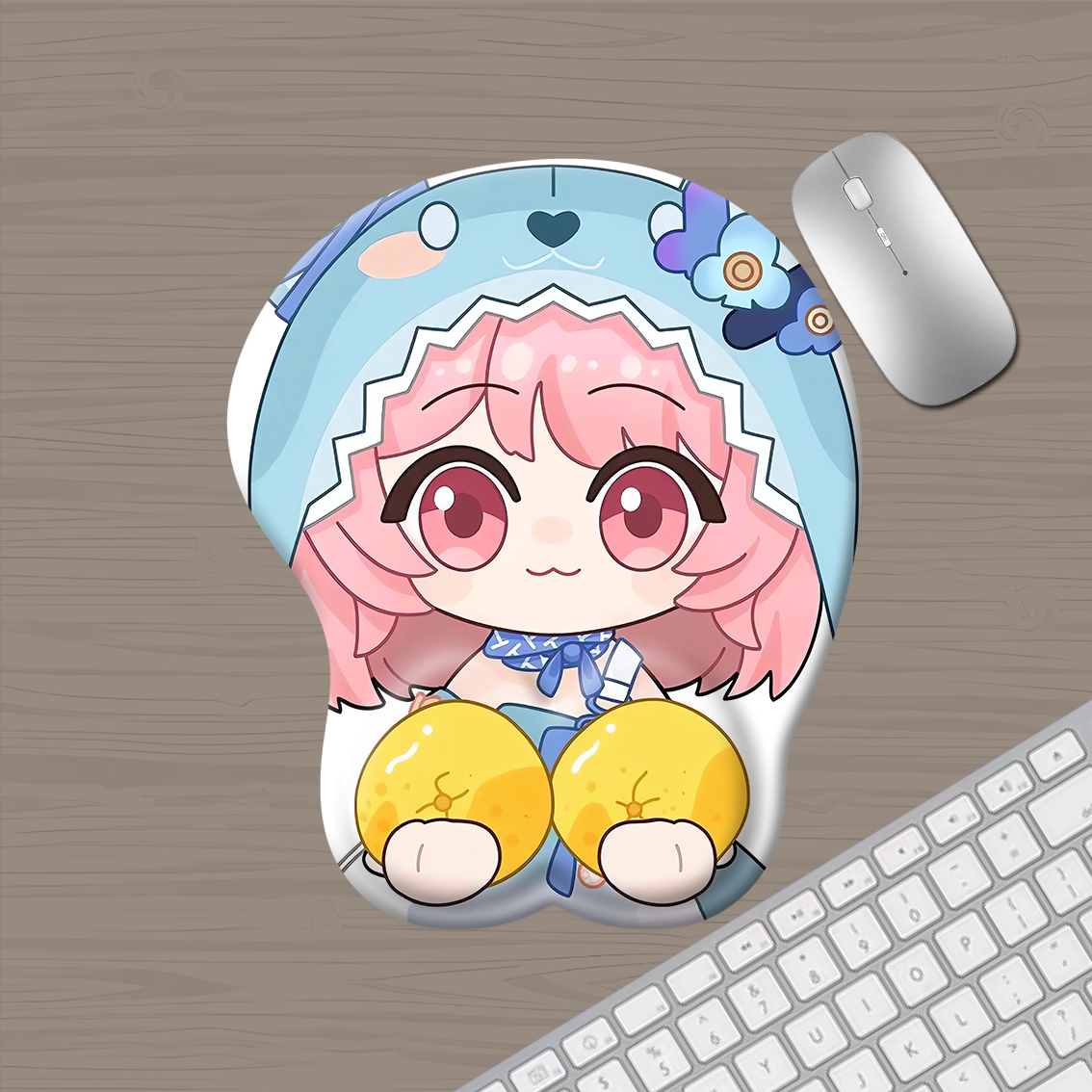 尘白禁区3d立体硅胶护腕鼠标垫二次元美女动漫游戏禁欲系防腱鞘炎