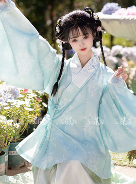 无贰集【花间春饶】原创明制交领袄双色比甲马面裙春款汉服套装